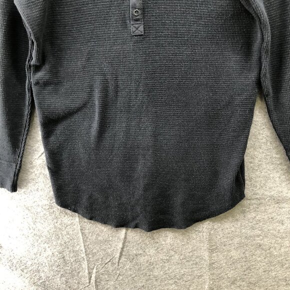 Aritzia TNA Long Sleeve Henley T Shirt Womens S Black Round Neck Relaxed - Picture 4 of 9